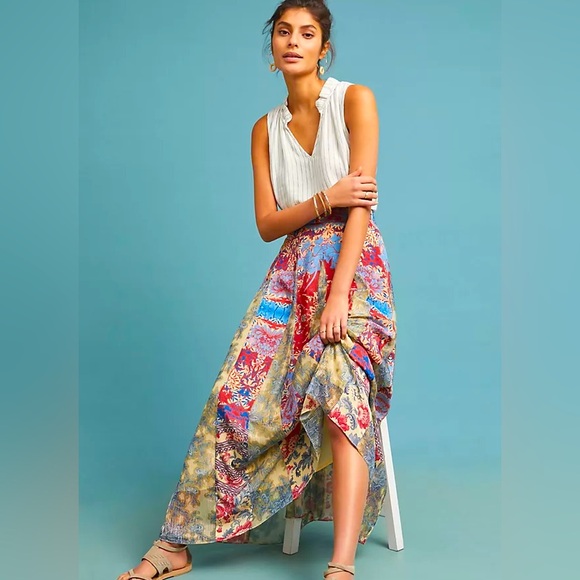 Anthropologie Dresses & Skirts - 🆕NWT Anthropologie Hemant & Nandita Boho Maxi Skirt Size L